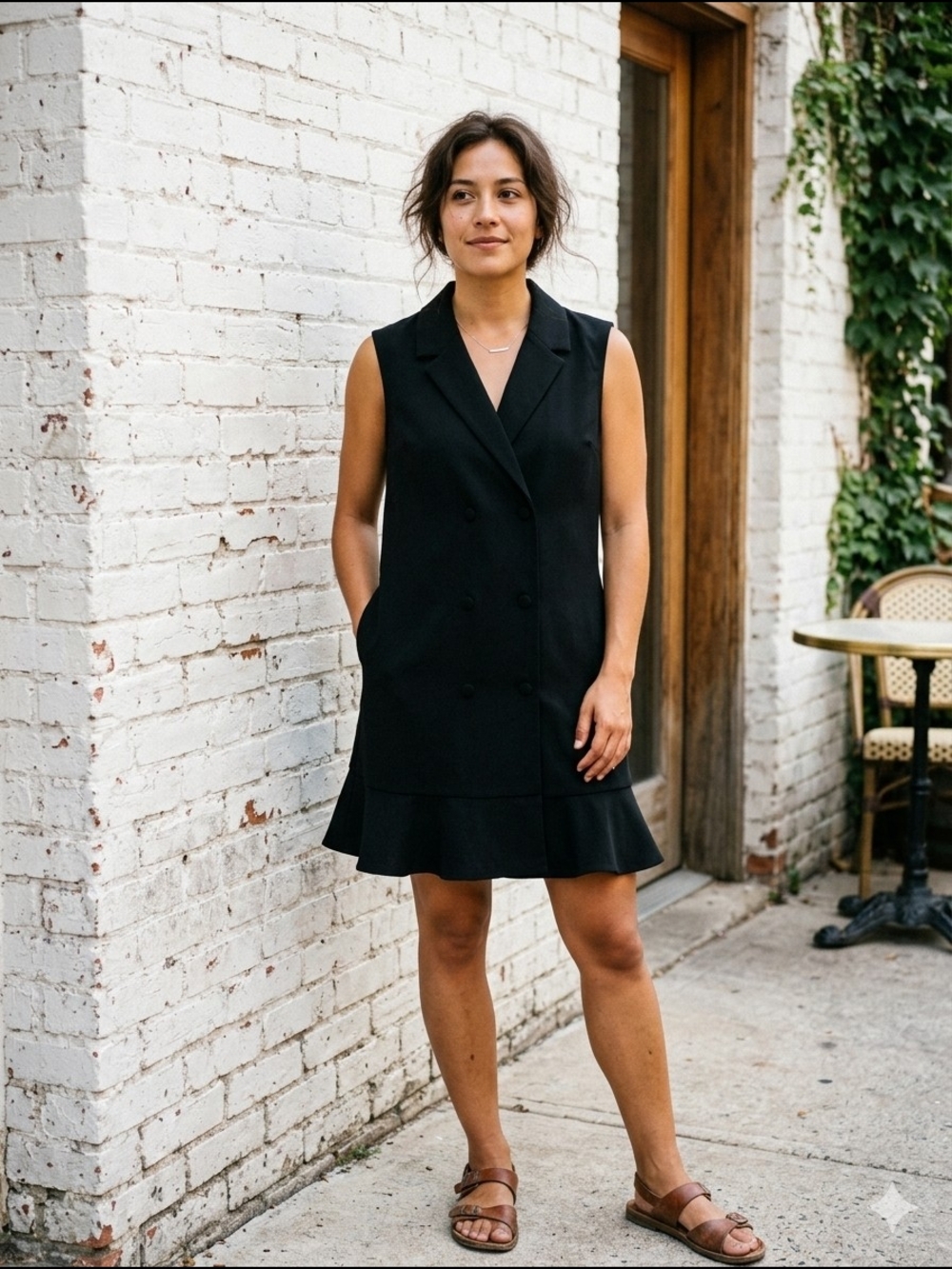 Suzy Shier Sleeveless Black Blazer Dress 90s Minimalist Rachel Green Gothic Prep